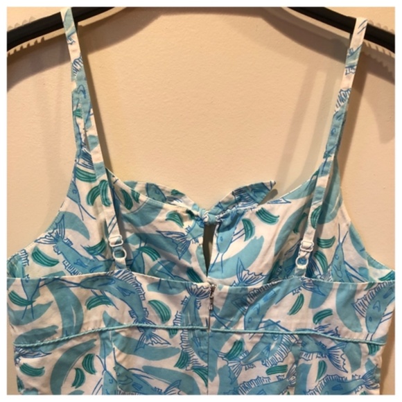 Lilly Pulitzer Sundress Size 8 Splash Blue Marlin White Label Vintage - Picture 4 of 5